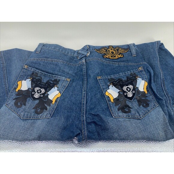 Eight 732 Other - Eight 732 Jeans Mens 38x34 Stretch Embroidered Pockets Straight Leg Y2K Denim